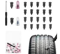 21 pièces, Kit de réparation de pneus de voiture sous vide, ensemble de clous en caoutchouc, kit de réparation de crevaison de pneus de voiture sous vide, kit d'outils de réparation de pneus tubeless