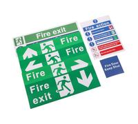 21 Pièces Panneau D’issue de Secours Horizontal, Adhésif, Flèches | Visibilité Solide, Polices Nettes et Couleurs Vives, pour Bureaux et Maison, sur Fenêtres et Murs