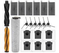 (21 pièces) pièces de rechange pour aspirateur robot Dreame Aqua10 Ultra Roller, 2 rouleaux brosses, 1 rouleau serpillère, 6 filtres HEPA, 6 sacs à poussière, 6 brosses latérales, kit d'accessoires