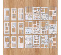 21 Pièces Pochoirs Bullet Journal, Pochoirs Réutilisables pour Peinture et Bricolage, Accessoires pour Scrapbooking et Journal, Pochoir Créatifs avec Formes et Lignes