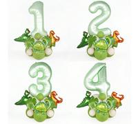 21 pièces/set Mini ballons en aluminium dinosaure, ballons numéro vert olive, décorations et fournitures pour fête d'anniversaire thème dinosaure Jurassic, Noël 7,5,9,2,3,4,6,8,1,0Polyéthylène
