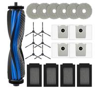 (21 pièces) T50 Max Pro Omni de rechange pour aspirateur robot ECOVACS DEEBOT: 1 brosse rotative, 6 brosses latérales, 4 sacs à poussière, 4 filtres HEPA, 6 lingettes de nettoyage, kit d’accessoires