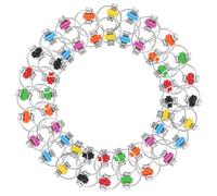 21 Porte-clés Anti-Stress à chaîne Flippy en métal et Plastique | 3 pièces par couleur sur sept teintes, geste fluide pour la concentration, format compact pour maison et bureau