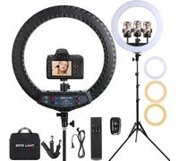 21 Pouces Led Ring Light Avec Trépied, 2900-6000K Led Anneau Lumineux Réglable, Lampe Annulaire Pour Telephone Youtube Tiktok Maquillage Vidéo Tournage Bluetooth, Cri>97[HDM5234973]