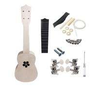 21 Pulgadas Ukelele Diy Kit Tallado Con Patrón De Sakura Soundhole, Construir Y Pintar Su Propio Instrumento Musical Juguetes Color Madera