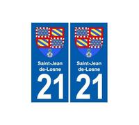 21 Saint-Jean-de-Losne blason autocollant plaque stickers ville - Angles : droits