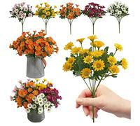 21 Têtes Fleurs Artificielles, Simulation de Style Rural Fleurs en Plastique Colorfast, Marguerites Artificielles Fleurs en Plein air Fausses Plantes, Décoration Intérieure et Extérieure