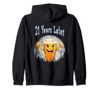 21 Years Later 21st Birthday Meme apparel Then vs Now Humour Sweat à Capuche