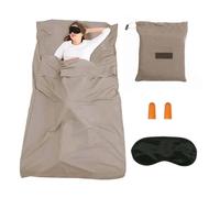 210×75 cm Sac de couchage portable pour camping,Sacs de couchage pour adultes,Sac de couchage drap de lit,Sac de couchage, Ultra léger sac de couchage,avec bouchons d'oreilles et masque pour les yeux