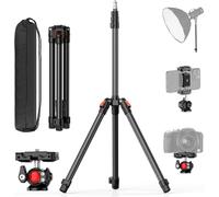 210 cm Lamp Tripod with Ball Head, Lighting Stand Foldable Tripod Reversible for Studio Photography Load 4kg for Softbox/Reflector/Light/Flash/Camera/Phone