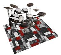 210 x 180 cm Tapis Batterie Insonorisé Tapis de Tambour Tapis pour Batterie Acoustique Moquette Antidérapante Grosse Caisse Claire Batterie électronique Kits Instruments de Musique Tapis de Sol