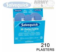210 X Pansements Adhésifs Étanches Détectables Salvequick Bleus Recharge