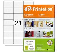 2100 Étiquettes pour timbre (70x41mm) imprimables Printation | 100 feuilles A4 3x7=21 étiquettes autocollantes pour imprimer les timbres - pour imprimantes laser & jet d’encre