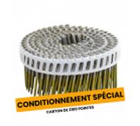 2100 Pointes rouleau 16° BARDAGE 2,6x55 Annelées Inox A4 Tête Bombée liaison PVC