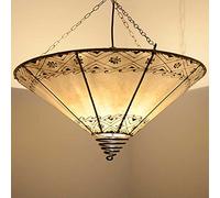 210224 Suspension orientale en forme de cône Blanc naturel 50 x 45 cm (Ø x H)