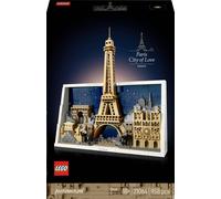 LEGO Architecture Paris, Ville de l’Amour - Maquette Miniature DIY pour Adulte - Décoration Intérieure - Panneau Mural 3D avec Monuments Parisiens Emblématiques Dont Tour Eiffel - Idée Cadeau 21064