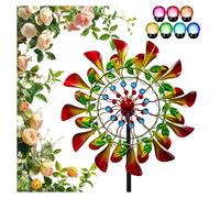 210cm Moulin à Vent Jardin Globe en Verre avec Moulin à Vent Cinétique Moulin à Vent Jardin Exterieur pour La Cour Et Le Jardin