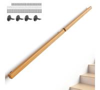 210cm Rampe d'escalier en bois,main courante murale pour escalier intérieur | Main courante d'escalier pour personnes âgées, enfants et femmes enceintes, avec une capacité de charge de 210 kg