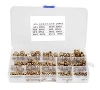 210pcs Cylindre Insert Moleté en Laiton Cylindre en Laiton Moleté Rondes à Encastrer Écrous Incorporés 8 Taille M2/M2.5/M3/M4/M5/M6/M8/M10