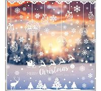 211 PCS Noël Flocons De Neige Stickers Fenetre,Flocons de Neige Stickers,Stickers Vitres Noel,Decoration Noel Stickers Fenetre,DIY Fenêtre Noël Stickers,Flocons de Neige PVC Autocollants Stickers