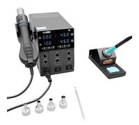 212 2 in 1 760W Soldering Station Heat Gun With 2 Digital Display 3 Memory Channel Welding Maintenance Tools Combination(220V power supply)