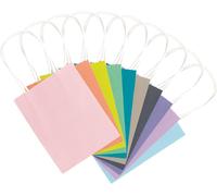 21219/10 Lot De 10 Sacs En Papier Kraft Couleurs Assorties Env. 12 X 5,5 X 15 Cm
