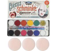 212288 - Palette Métal Circus Roncalli, 10 X 5 G De Couleurs, 1 Paillette Classic Gold, 1 Paillette Perlmutt, 2 Pinceaux Celebration, 3 Éponges