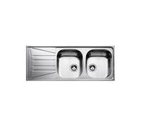 2128060 Basico 2 cuves 1 égouttoir évier inox mat