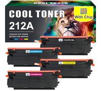 212A Cartouche de Toner: 4-Pack Compatible Remplacement pour HP 212A 212X W2120A W2120X W2121A W2122A W2123A pour Color Laserjet Enterprise M554dn M555dn M555x Flow MFP M578c M578z M578f M578dn