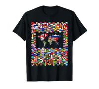 213 Drapeaux, Tous Les Drapeaux du Monde, Carte du Monde. T-Shirt Graphique avec Valeur