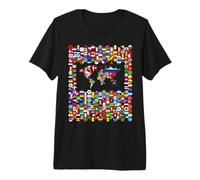 213 Drapeaux, Tous Les Drapeaux du Monde, Carte du Monde. T-Shirt Haut de Gamme