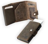2142 Slim Wallet, Cuir de buffle naturel marron, s, Moderne