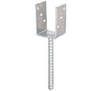Alberts Tofuhaus Ancre de poteau en U 214265 – acier strié, galvanisée à chaud, 91 mm x 200 mm