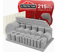 215 PCS Patins en Feutre Auto-Adhésifs + 64 Butées de Protection en Caoutchouc X-Protector - Patins pour Meubles Gris - Patin Feutre Autocollant - Patins Glisseurs pour Meubles - Protégez Vos Sols!