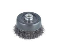 Wolfcraft Brosse métallique 2151000 en coupe tressée, filetage M14 – Pack 1 Argent