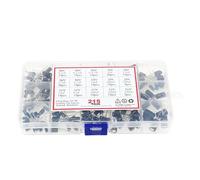 215pcs 15 Values 0.1uF-330uF Mix Electrolytic Capacitor Kit With Storage Box AUOQKQUT