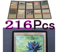 216 pièces Cartes Magic The Gathering avec noyau noir, terres duales P9, terres de récupération, terres de choc, cartes proxy MTG Papetier