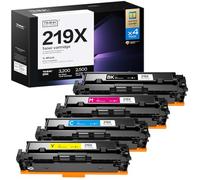 219X 219 Toner avec Puce (4-Pack) Compatible pour HP 219X 219A pour Color Laserjet Pro MFP 3302FDW 3302SDW 3302FDN 3302FDNG 3302FDWG pour W2190X W2191X W2192X W2193X（Noir/Cyan/Jaune/Magenta）
