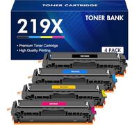 219X 219A MFP 3302FDW Toner: 4 Pack Compatible pour HP 219X 219A Color LaserJet Pro MFP 3302FDW 3302SDW 3302FDN 3202DN 3202DW 3302FDNG 3302FDWG 3302SDWG W2190X - Noir Cyan Jaune Magenta sans Puce