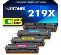 219X 219A MFP 3302FDW Toner avec Puce: Compatible pour HP 219X 219A Color Laserjet Pro MFP 3302FDW 3302SDW 3302FDN 3302FDNG 3302FDWG 3302SDWG 3202DN 3202DW Noir Cyan Jaune Magenta W2190X 4-Pack