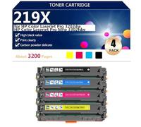 219X Cartouches de Toner Haute Capacité Compatibles pour HP Color Laserjet Pro 3202dw 3302fdw Imprimantes, 3200 Pages,1 Set