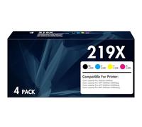 219X Toner Cartridge Compatible pour HP 219X 219A (avec Puce) pour Color Laserjet Pro MFP 3302FDW 3302SDW 3302FDN 3302FDNG 3302FDWG 3302SDWG 3202DN 3202DW, Noir Jaune Cyan Magenta Pack de 4