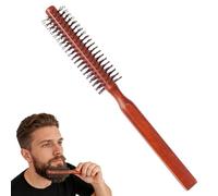 21cm × 2.5cm Mini Brosses à Cheveux Rondes Barbe Ronde, Petite Brosse Ronde pour Cheveux Courts, Brosse Cheveux Brushing, Brosseà Barbe pour Barbe, Hommes, Cheveuxs Courts et Moyens, Lisser