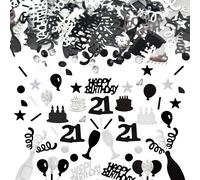 21e Anniversaire Confettis,21 Anniversaires Paillettes Confetti,21 Happy Birthday Anniversairei Décoration De Table 21 Confettisdeco Anniversairess 21 Confetti Decoration Noir Et Argent