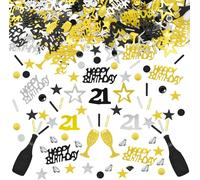 21e Anniversaire Confettis,21 Anniversaires Paillettes Confetti,21 Happy Birthday Anniversairei Décoration De Table 21 Confettisdeco Anniversairess 21 Confetti Decoration Noir Et Or