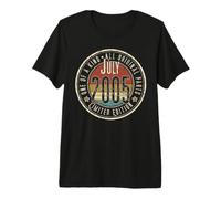 21e Anniversaire Vintage Juillet 2005 Retro Limited Edition T-Shirt Haut de Gamme