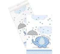 21FASHION Nappe de table en plastique pour enfant Motif parapluie Bleu Taille unique