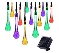 [21ft 3 0LE DS] Solar String Lights, T-SOLEIL Solar Powered Garden Fairy Fairy, Lumières décoratives de goutte d'eau for le jardin, UN BARBECUE, Camping, fête, arbre de Noël et ornements à domicile.