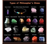 21pcs Natural Healing Crystals Set Natural Rough Stone For Crystal Healing Kits,7 Chakra Stones,For Healing,Meditation,Spiritual Gift,Relaxation