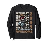 21st Birthday Dog Lover February 2005 Vintage 21 Years Old Manche Longue